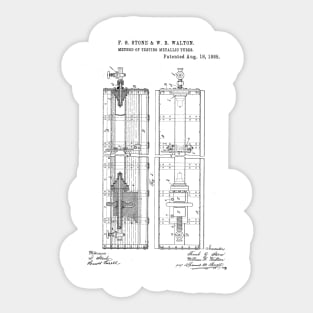 Method of testing metallic tubes Vintage Retro Patent Hand Drawing Funny Novelty Gift Sticker